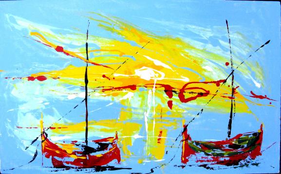 Barques amarrées - Jean-Luc Lopez - Cliquer pour afficher en grand