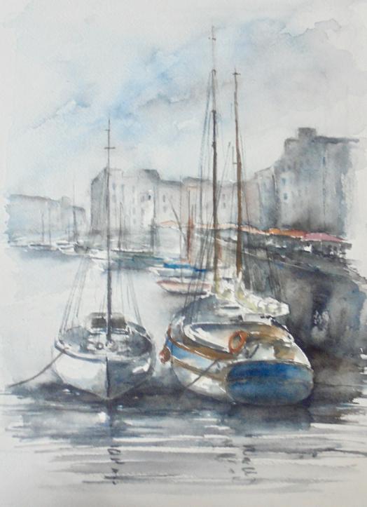 Voiliers à Honfleur - Marie-Charlotte Houpeurt-Chauffeté