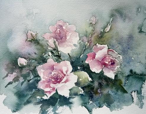 Bouquet de roses roses - Marie-Charlotte Houpeurt-Chauffeté