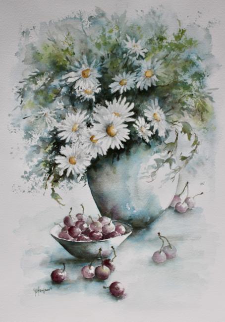 Marguerites et cerises - Marie-Charlotte Houpeurt-Chauffeté