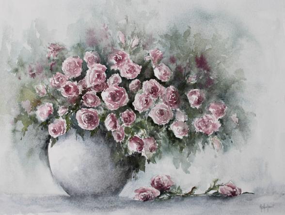 Bouquet de roses - Marie-Charlotte Houpeurt-Chauffeté - Cliquer pour afficher en grand