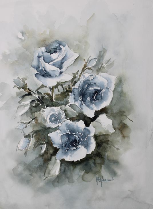 Roses blanches - Marie-Charlotte Houpeurt-Chauffeté