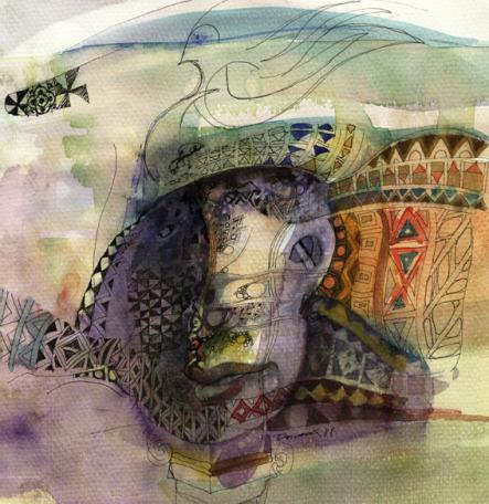 visage et motifs - Nacer Eddine Douadi