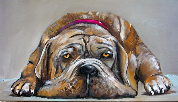 LE CHIEN DORT - Marièle Kaiser - Cliquer pour afficher en grand