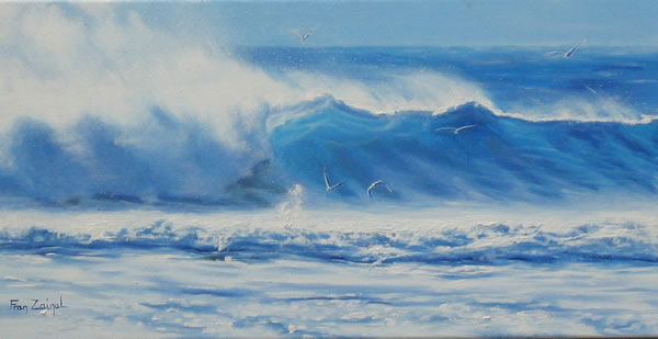 Longue vague bleue - Fran Zainal - Cliquer pour afficher en grand