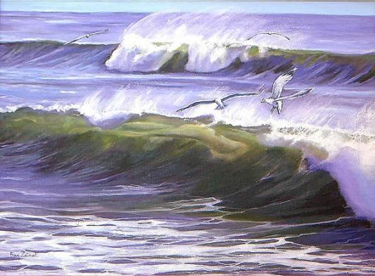Vague violette et verte - Fran Zainal