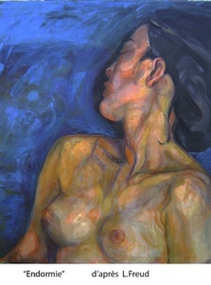 Endormie, d'après Lucian Freud - Ludmila Constant