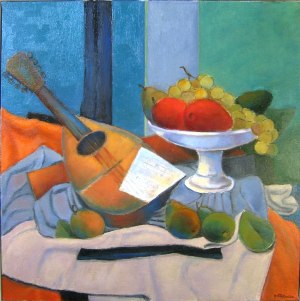 Mandoline et fruits - Henri Valachman