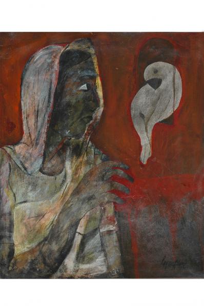 woman with parrot - Syed Rayees Ahmed