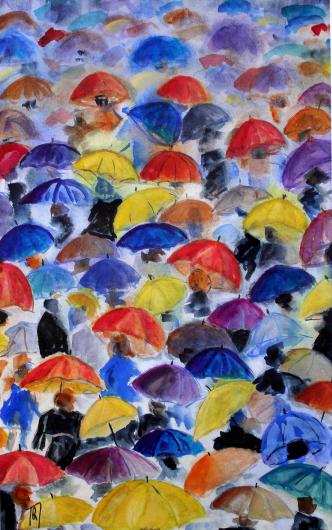 Mer de parapluies - Pierre Bayol