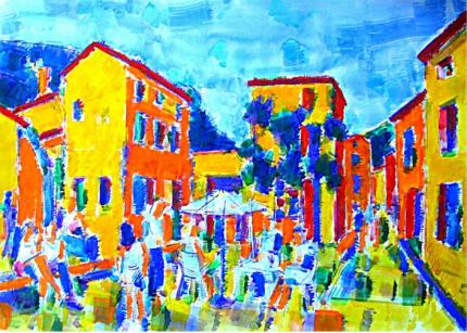 TERMES, LA BUVETTE PLACE DU VILLAGE - Michel Genty