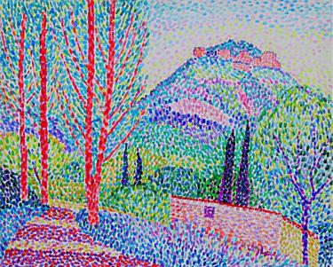 LE CHATEAU DE TERMES VU DE LA BERGERIE OLIVE - Monique Jordan