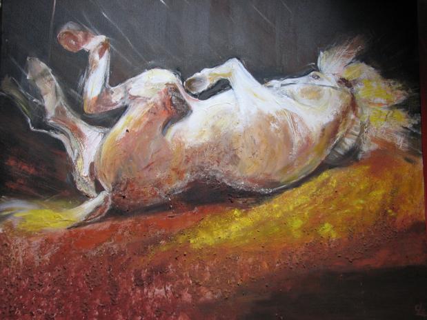 Sous le chapiteau (cheval couché) - Christel Leleu - Ferro - Click to enlarge