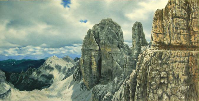Via ferrata (Dolomites) - Alain Dambès - Click to enlarge