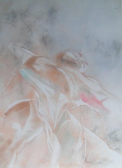 Pastel et sanguine sur fusain 1 - A Woon