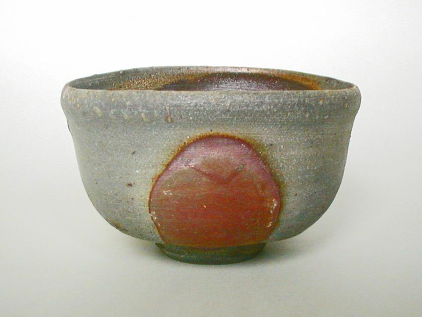 Bizen-style Wood-fired Teabowl with Wadding Mark 0 - Makoto Hatori - Click to enlarge