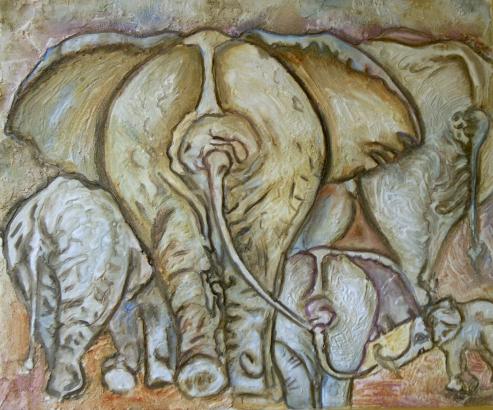 eléphants vus de dos - Ozak