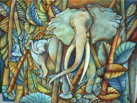 eléphant turquoise - Ozak