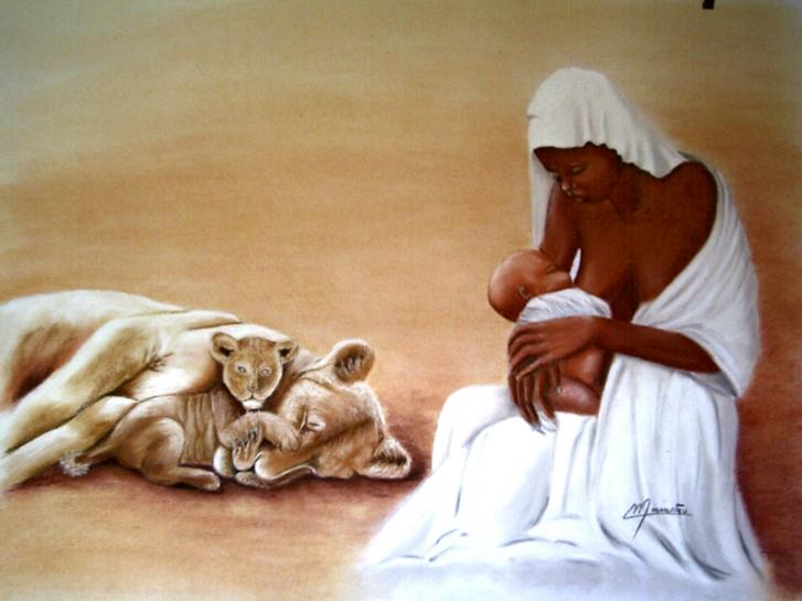 femme noire et bebe - Mirentxu Montes-Cebollero - Click to enlarge