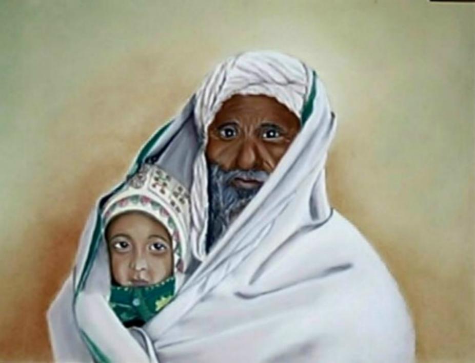 touareg et enfant - Mirentxu Montes-Cebollero - Cliquer pour afficher en grand