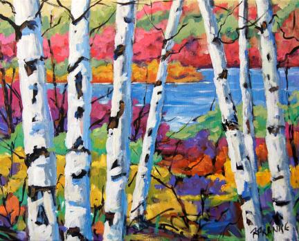 Bouleaux canadien toile originale - Richard T Pranke