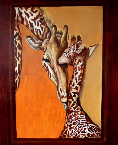 Girafe et girafon - Christine Audoye