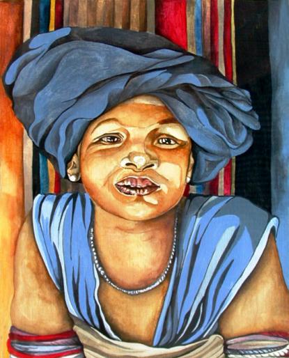Africaine au turban - Christine Audoye