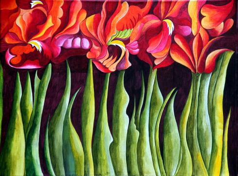 Les iris - Christine Audoye