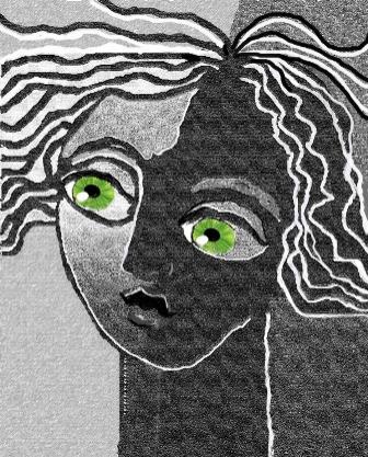Girl with green eyes - Maria Lucia Pacheco