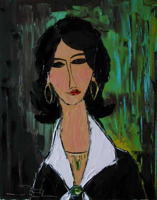 JEUNE FEMME BRUNE A L'EMERAUDE - Jiel