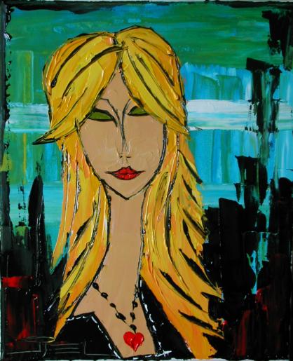 JEAUNE FEMME BLONDE AU PENDENTIF - Jiel