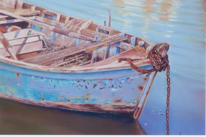 barque bleue - Evelyne Berart - Cliquer pour afficher en grand