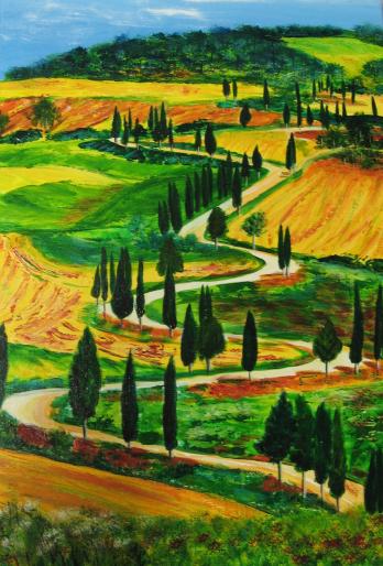 Route en lacets en Toscane - Christiane Sonney