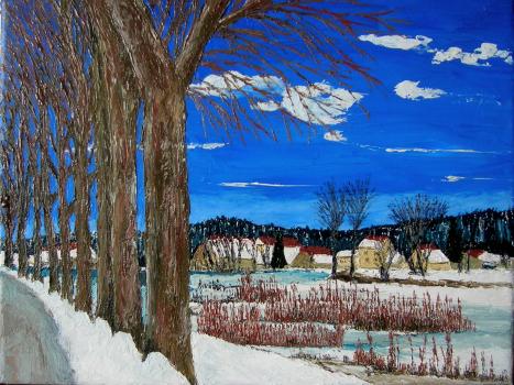Etang en hiver au soleil - René Perny