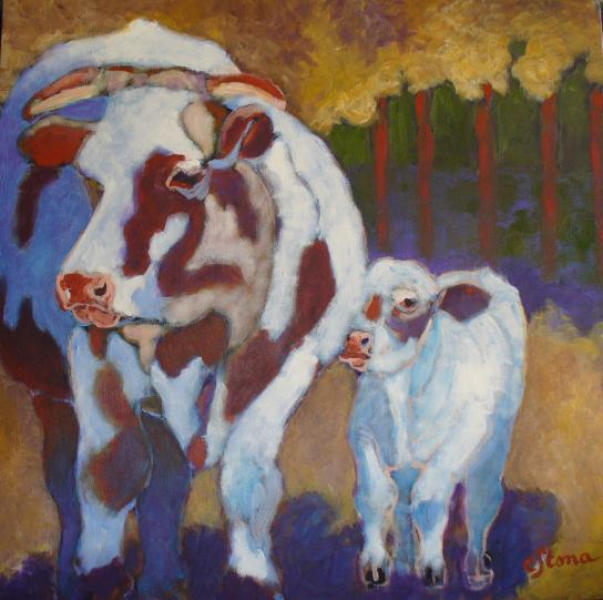 Cow with calf - Catherine Stona