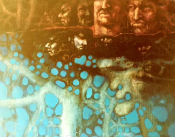 Hommes racine ocre d'azur - Guey