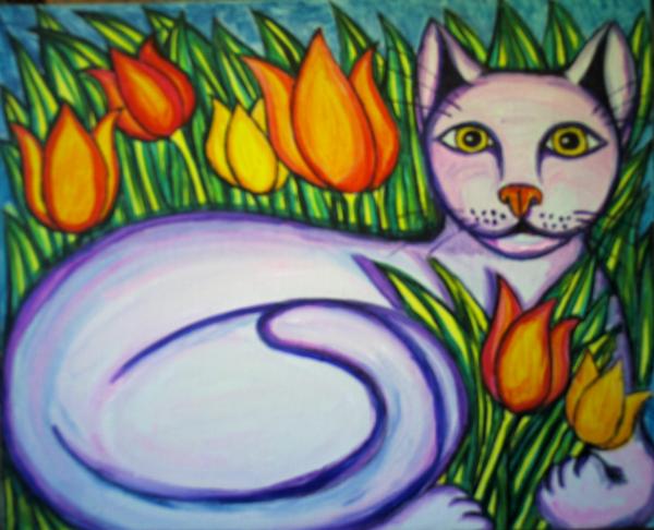 Chat à la plate-bande III - Stephane Cuny - Cliquer pour afficher en grand