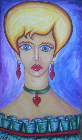 Femme aux bijoux coeurs - Stephane Cuny