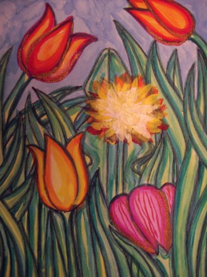 Triptyque Le nez dans l'herbe au printemps 2 - Stephane Cuny