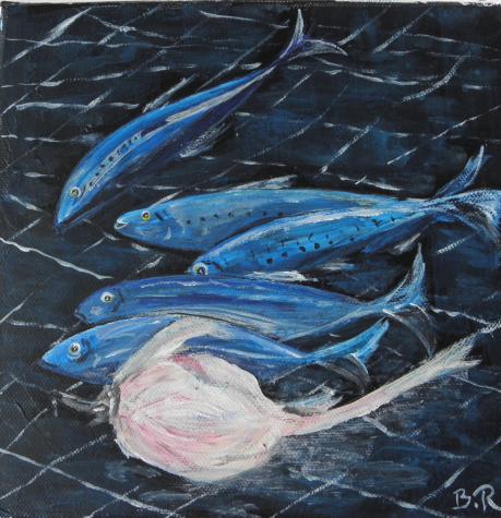 Blue fishies - Bernadette Riaux