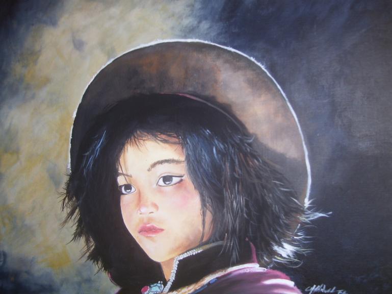 Fille au chapeau. - Emmanuel Pondevie - Cliquer pour afficher en grand