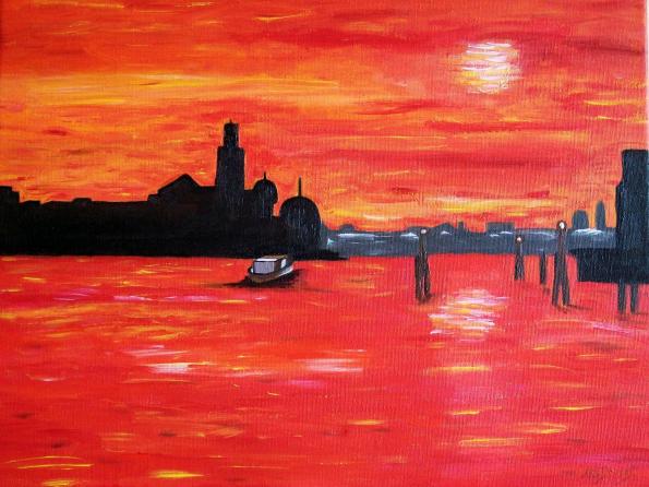 Venise rouge - Marie Claire Doucet - Cliquer pour afficher en grand