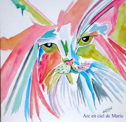 Chat  arc en ciel - Marie Claire Doucet