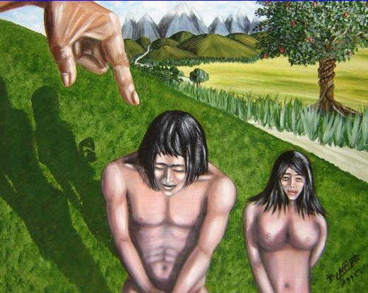 Adam et Eve chassés du paradis. - Jacky Laffitte