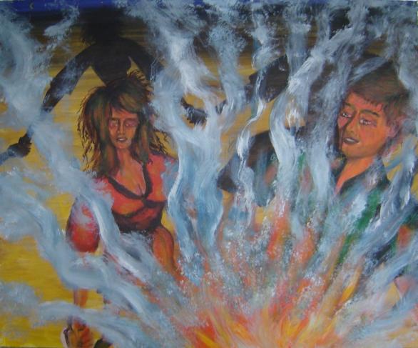 Feux de la Saint-Jean : farandole - Jacky Laffitte - Cliquer pour afficher en grand