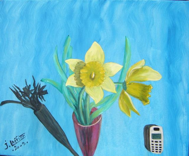 Jonquilles au téléphone - Jacky Laffitte - Click to enlarge