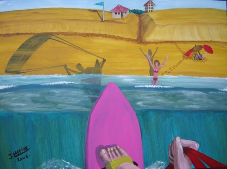 A Seignosse kite surf - Jacky Laffitte - Cliquer pour afficher en grand