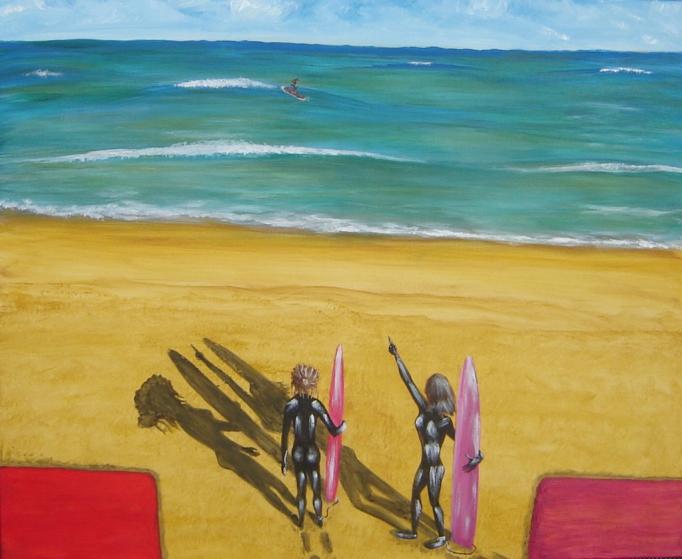 Surfeuses à Seignosse - Jacky Laffitte - Cliquer pour afficher en grand