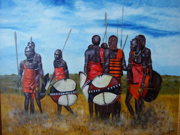 guerriers maasais 1 - Christian Pacaud - Cliquer pour afficher en grand