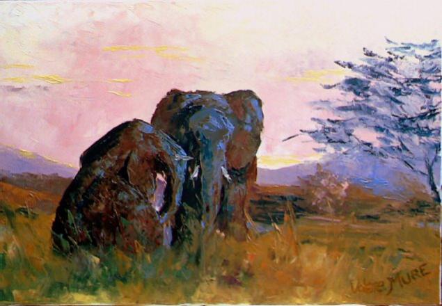 Couple dans la savane - Valerie Mure - Click to enlarge